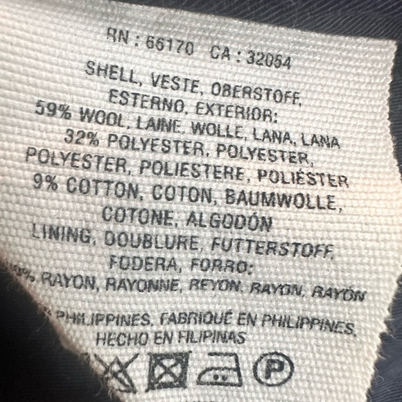 Anthropologie Cartonnier Navy Pinstriped Wool Blend Bell Sleeve Blazer Size 4 - Picture 14 of 14